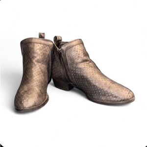 Olive Street Perforated Ankle Boots - Size 8